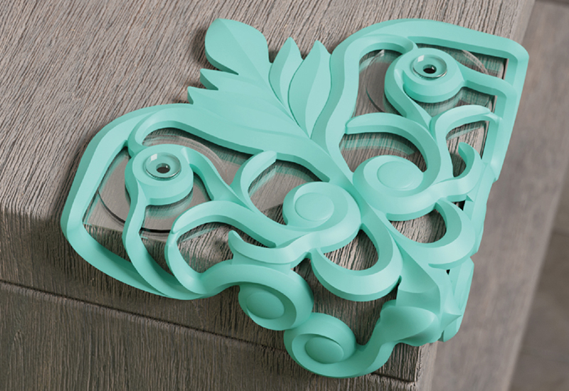 渦卷紋護角 防撞桌角 (薄荷藍) 